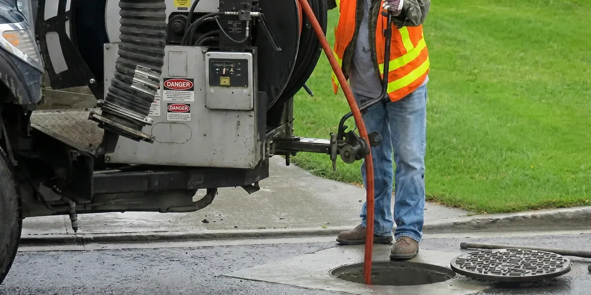 sewage clean up professionals using industrial equipment to remove contaminated wastewater in Peoria, IL